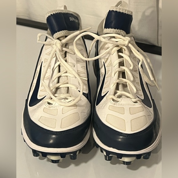 Nike Air Zoom Superbad Football Lace Up Cleats White/Blue Size 11 New no box - Picture 3 of 15
